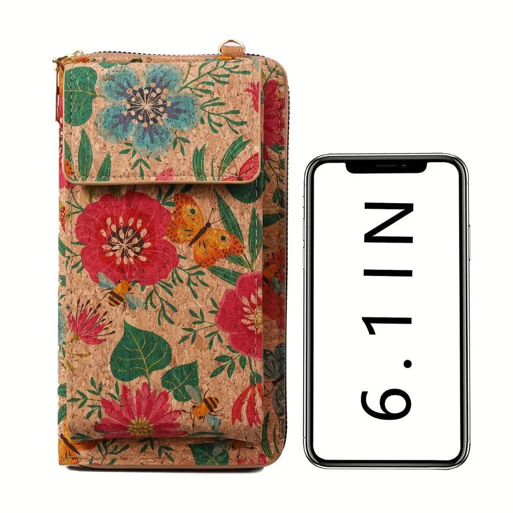 Lilac Boho Floral Crossbody Wallet
