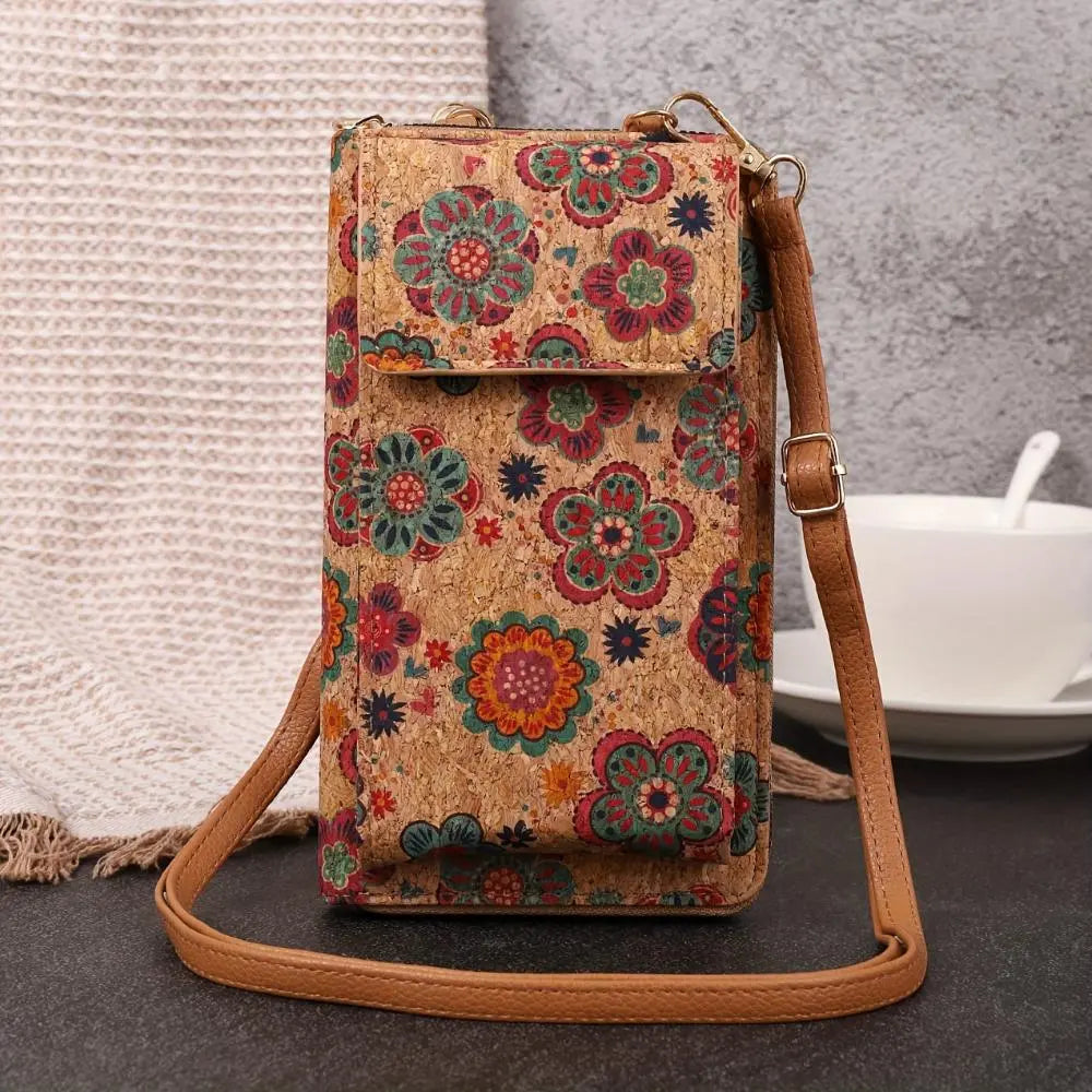 Lilac Boho Floral Crossbody Wallet