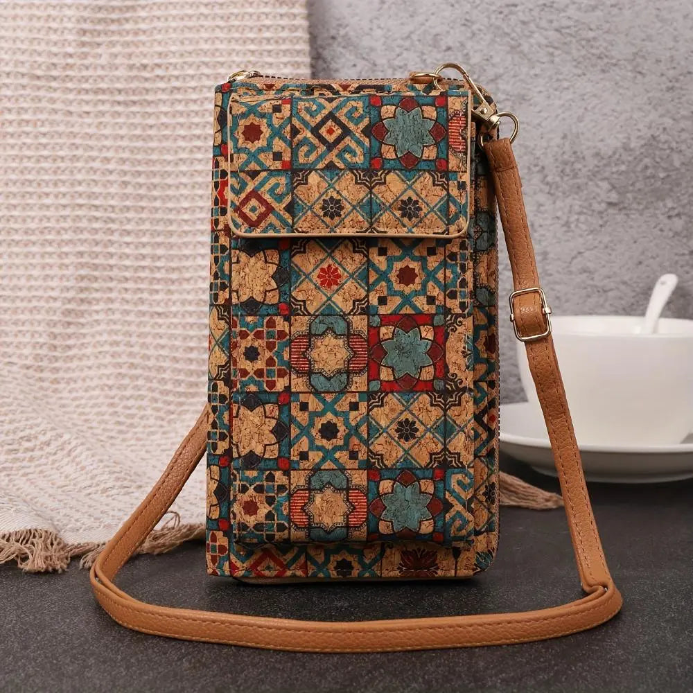 Lilac Boho Floral Crossbody Wallet