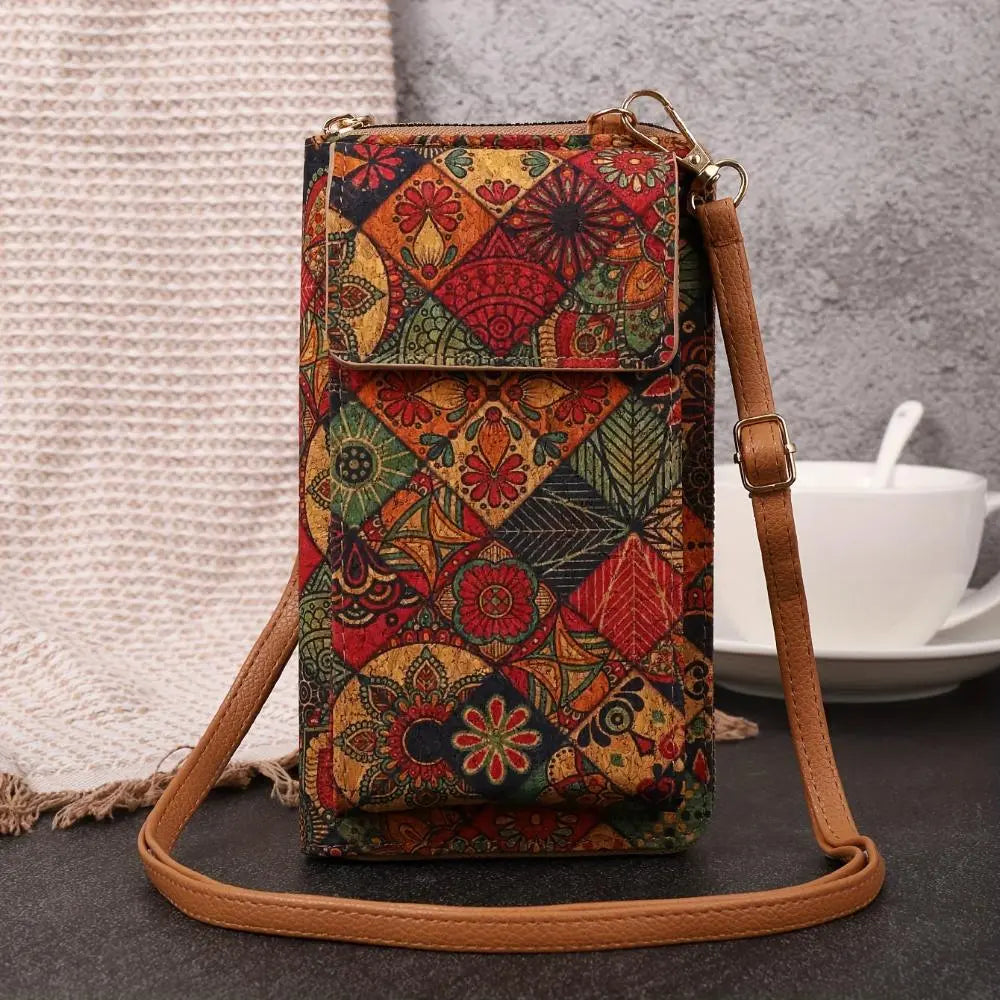 Lilac Boho Floral Crossbody Wallet