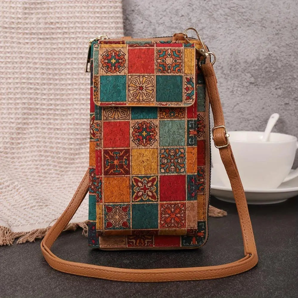 Lilac Boho Floral Crossbody Wallet