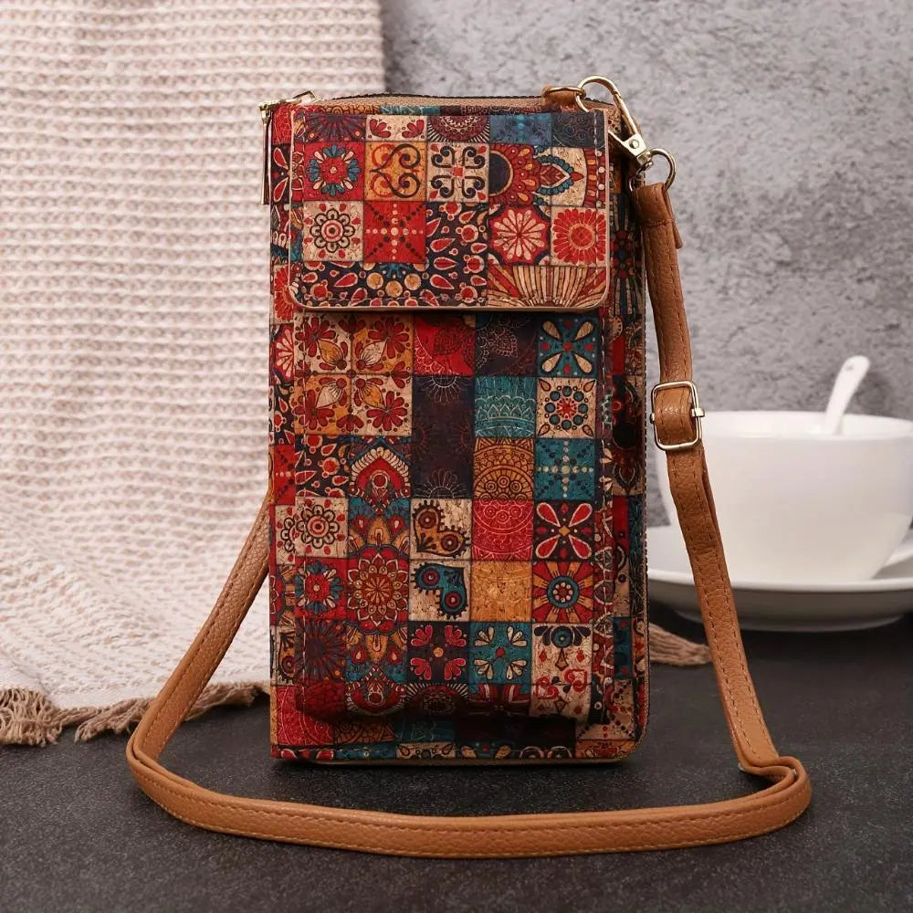 Lilac Boho Floral Crossbody Wallet