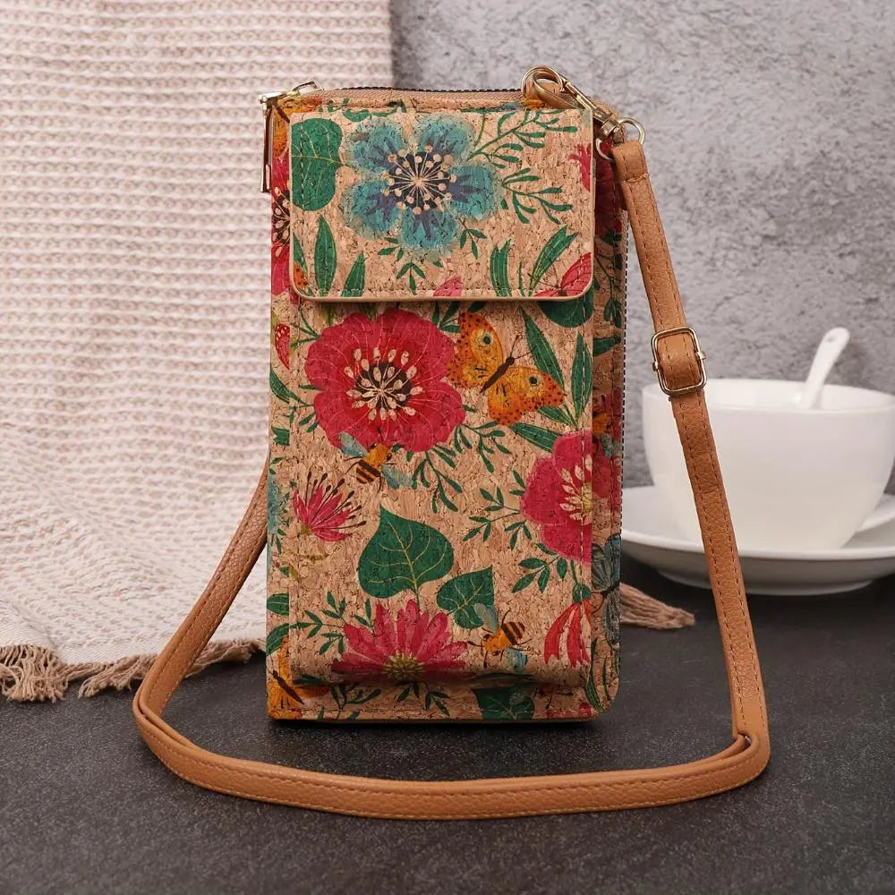 Lilac Boho Floral Crossbody Wallet