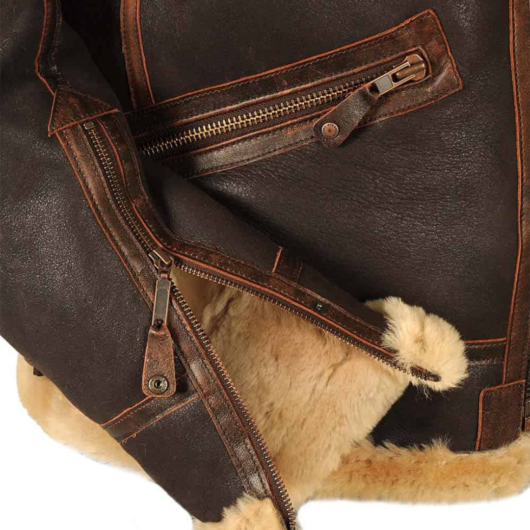 Men’s Fleece-Lined Bomber Jacket with Collar