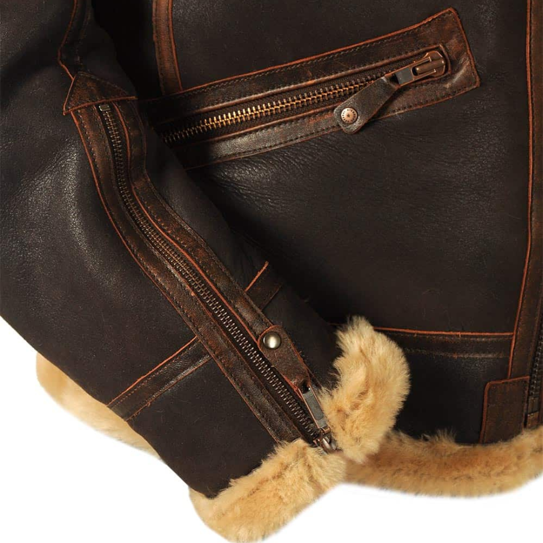 Men’s Fleece-Lined Bomber Jacket with Collar