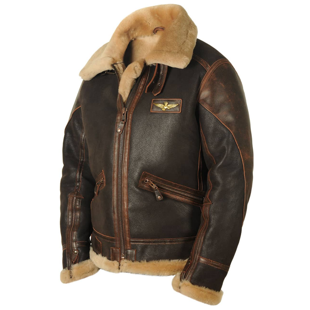 Men’s Fleece-Lined Bomber Jacket with Collar