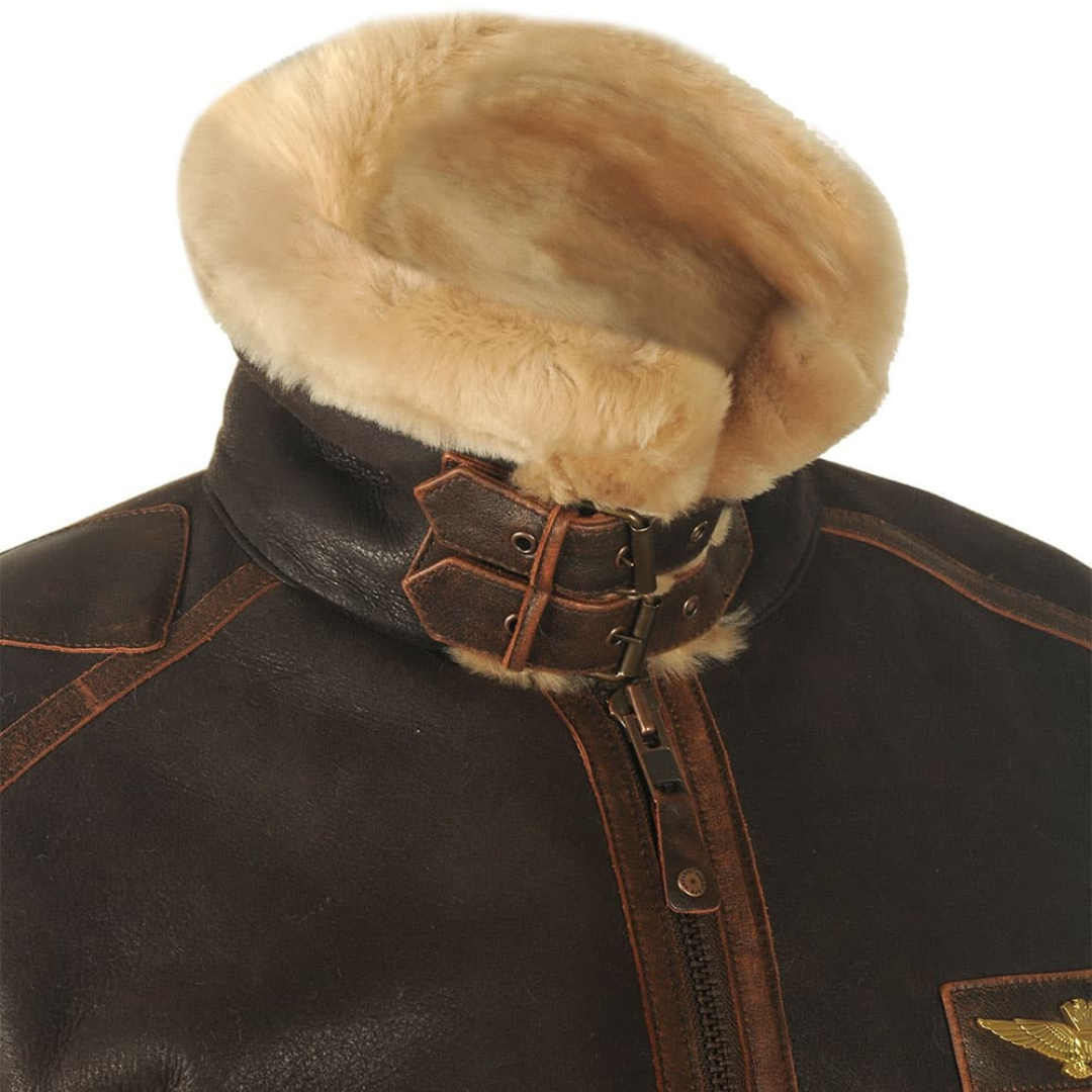 Men’s Fleece-Lined Bomber Jacket with Collar
