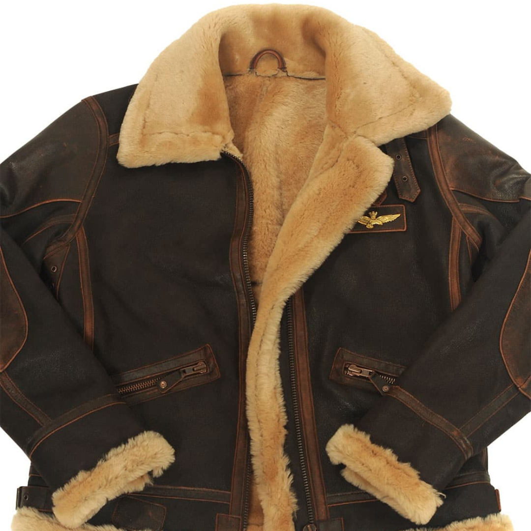 Men’s Fleece-Lined Bomber Jacket with Collar