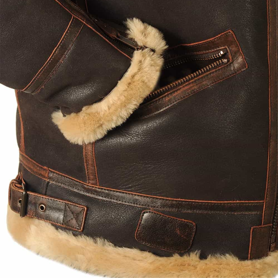 Men’s Fleece-Lined Bomber Jacket with Collar