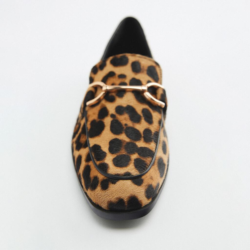 ANIMAL PRINT LOAFER WITH METAL DETAIL