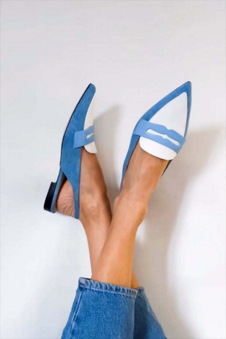 BI-COLOR POINTED SLINGBACKS