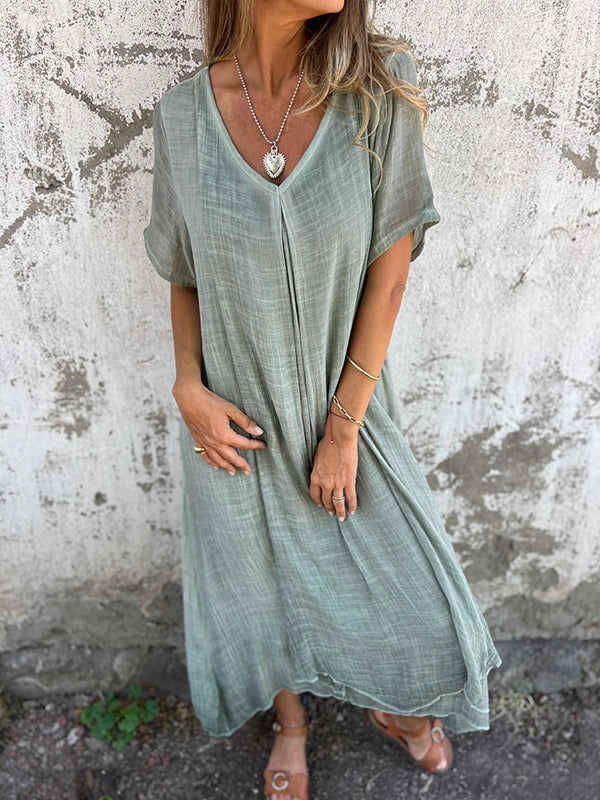 ELISABETTA | CASUAL DRESS WITH V-NECK