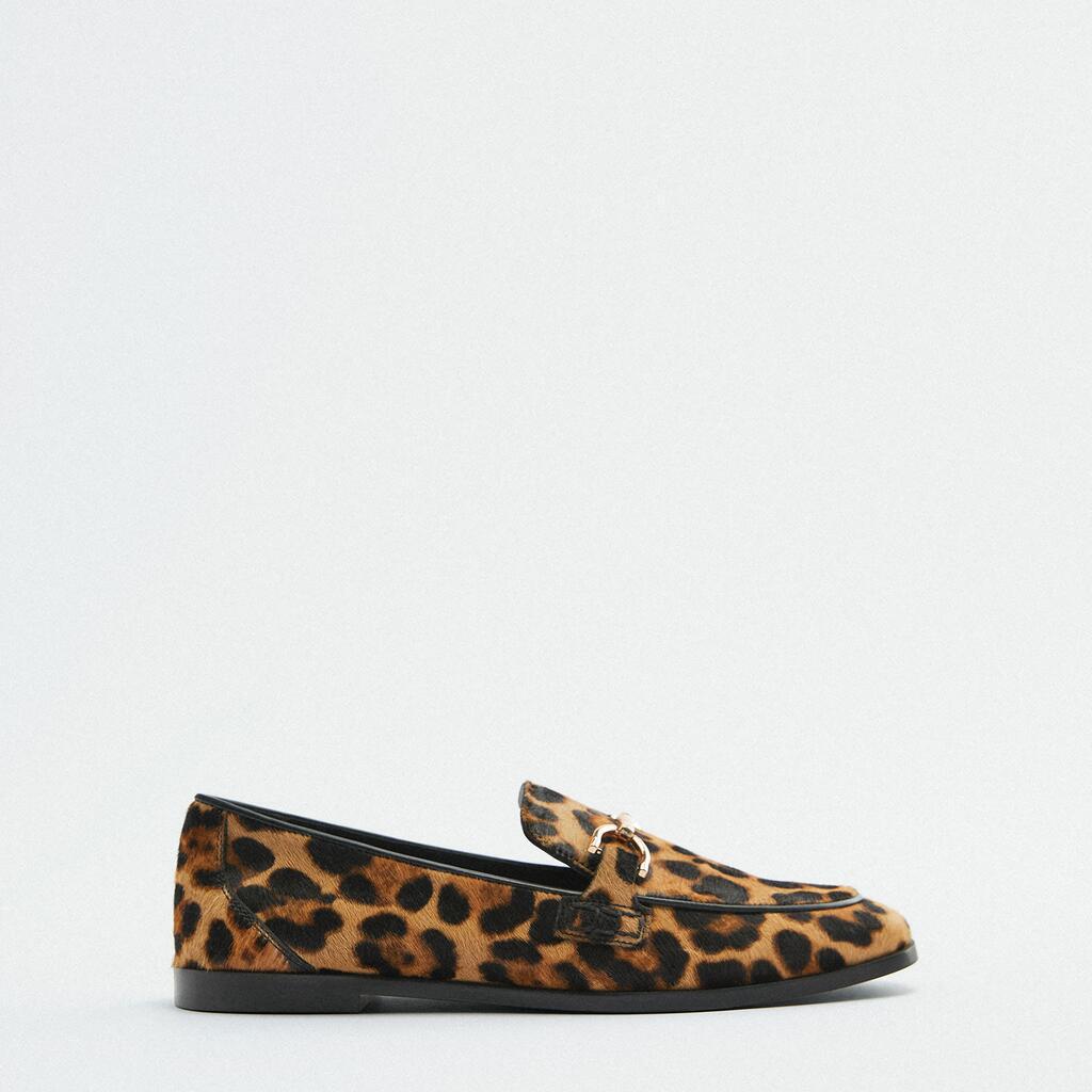 ANIMAL PRINT LOAFER WITH METAL DETAIL