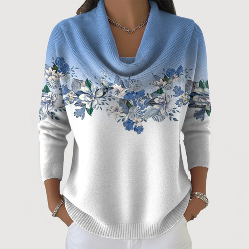 Alora | Soft Collared Floral Jumper
