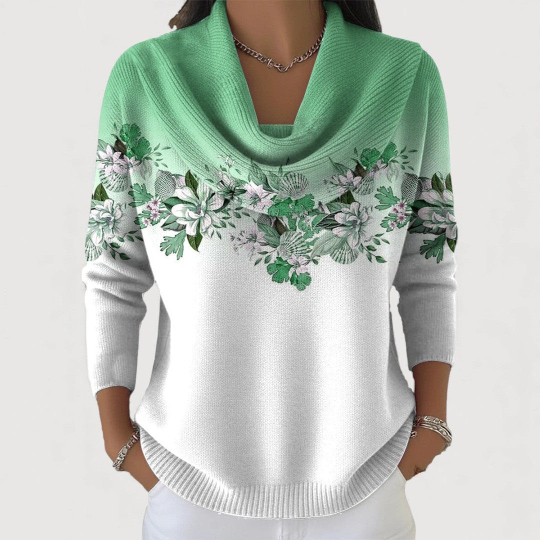 Alora | Soft-collared floral jumper