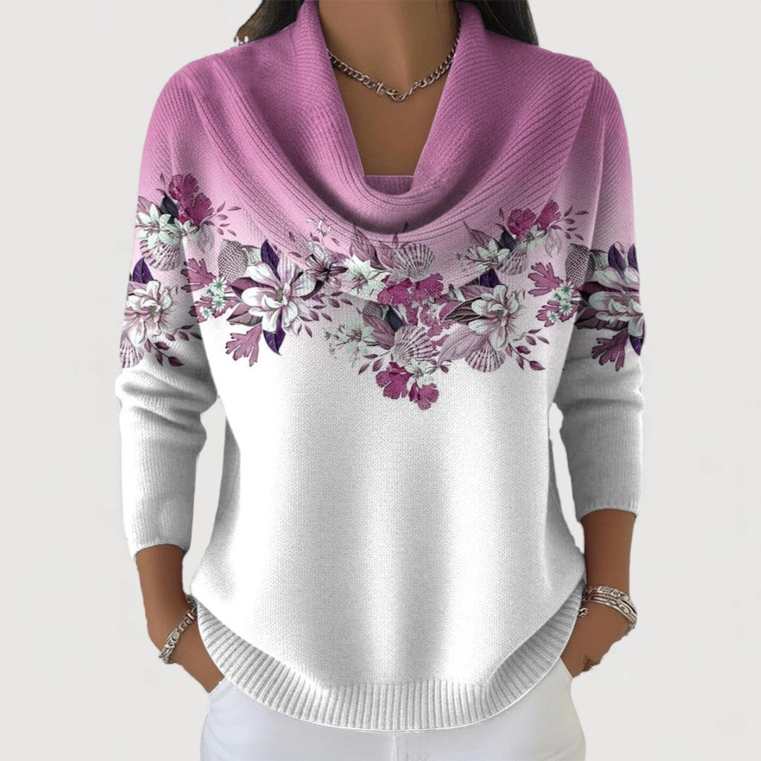 Alora | Soft-collared floral jumper