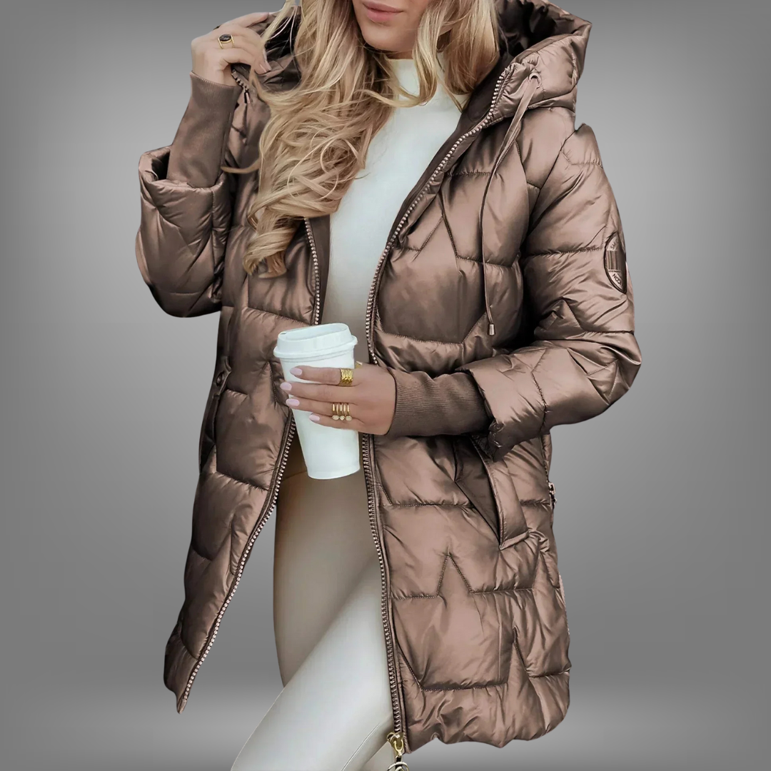 Lina | Long and Warm Hooded Puffer Jacket