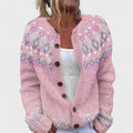 Lianne Azzurro Powder – Stylish patterned wide knit cardigan