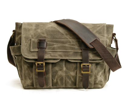Scott - Men's Waxed Canvas Leather Crossbody Bag