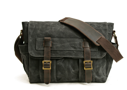 Scott - Men's Waxed Canvas Leather Crossbody Bag