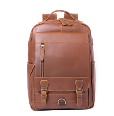 Jason - Premium Brown Leather Backpack