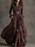 Beatriz | Checked Long Dress