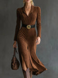 Eleanor | Suede Look Midi Dress