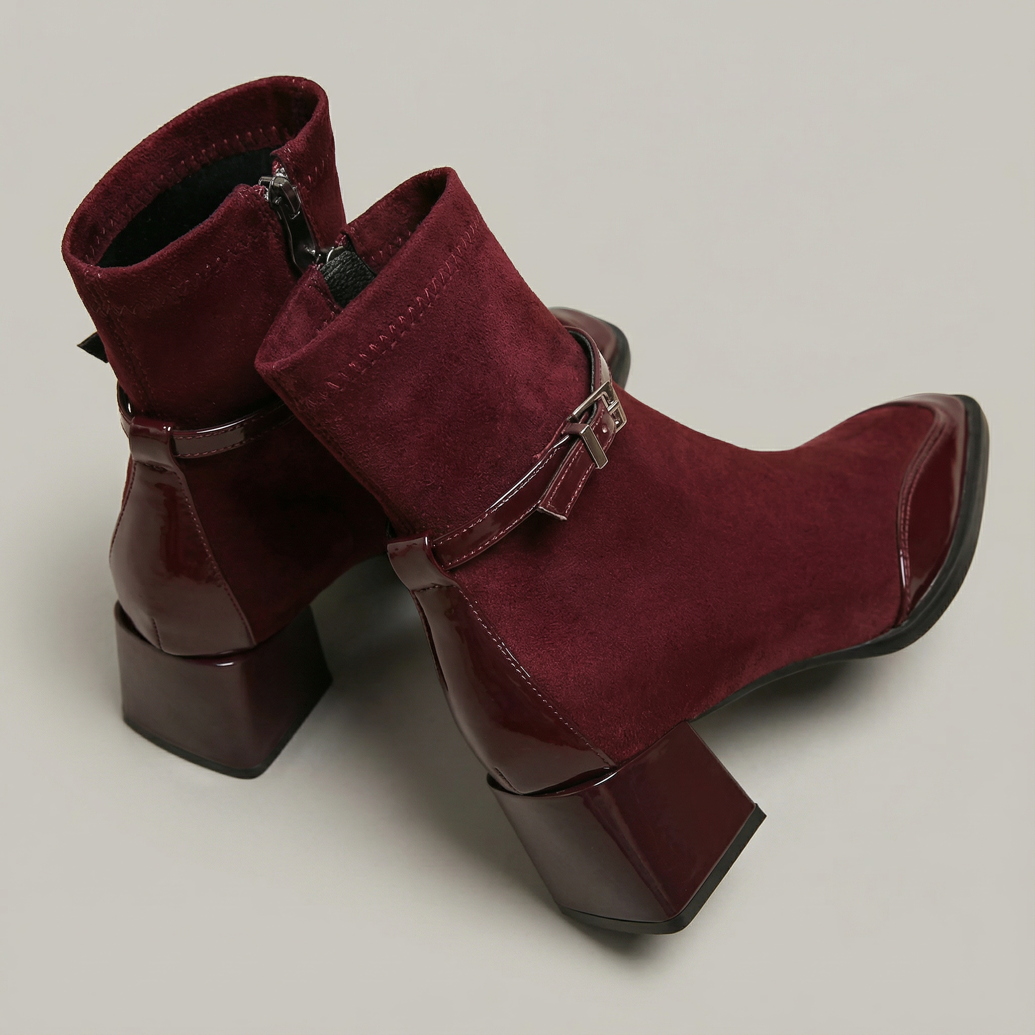 Romany | Elegant Eco-Suede Ankle Boots with Medium Heel
