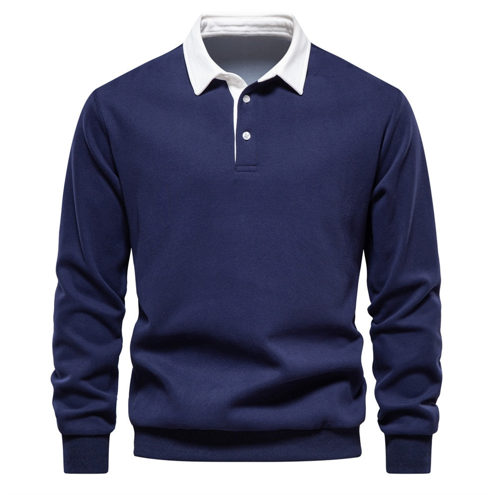 Austin - Long Sleeve Polo Collar Sweatshirt