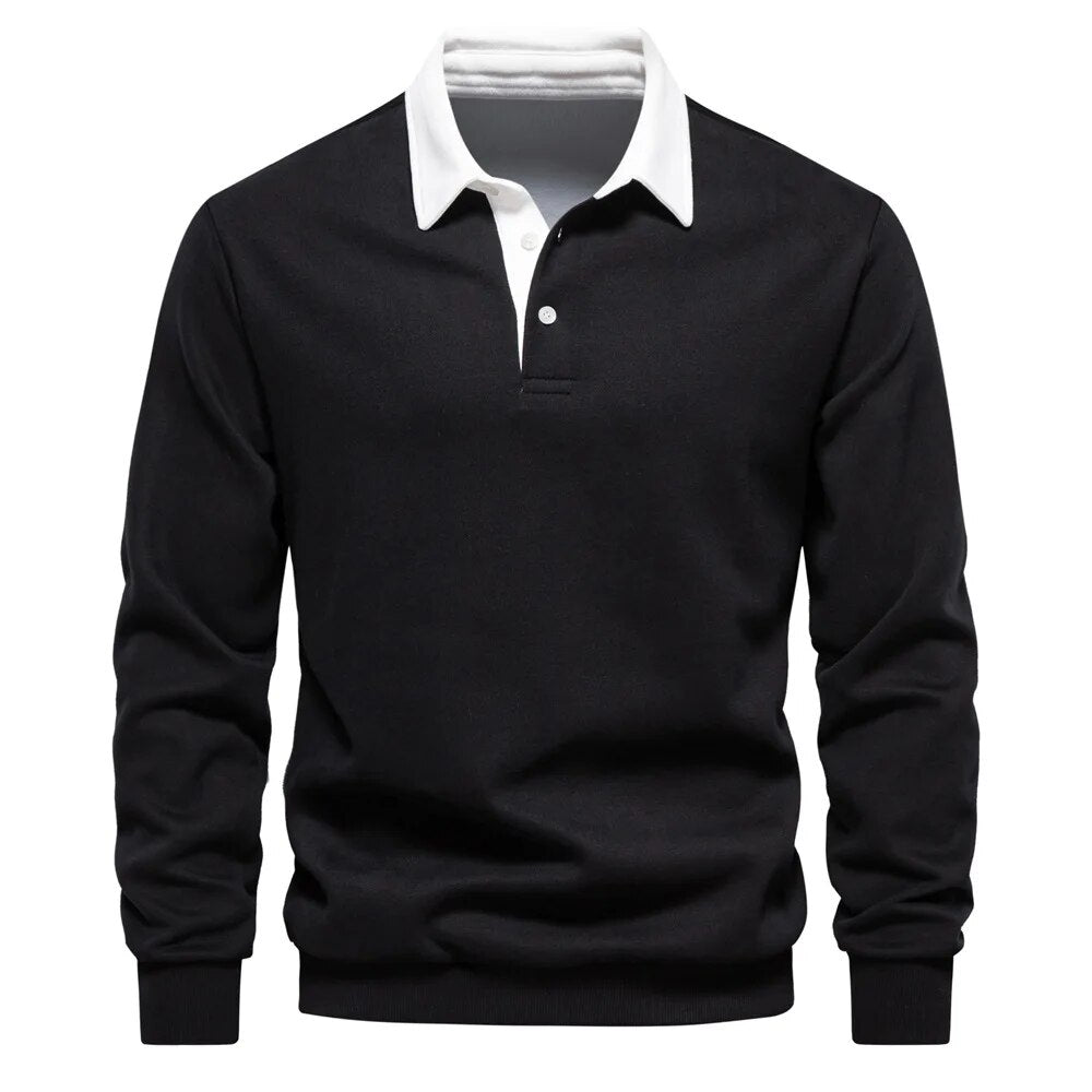 Austin - Long Sleeve Polo Collar Sweatshirt