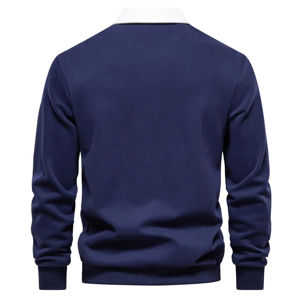 Austin - Long Sleeve Polo Collar Sweatshirt