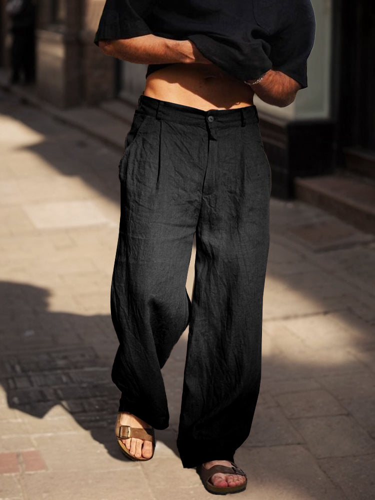 Comfort Fit Cotton Straight Pants