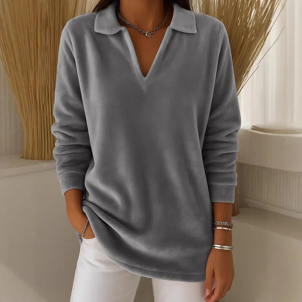 Emma | V-Neck Velvet Soft Jumper