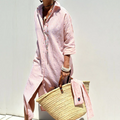 Sophie - Elegant Striped Shirt Dress