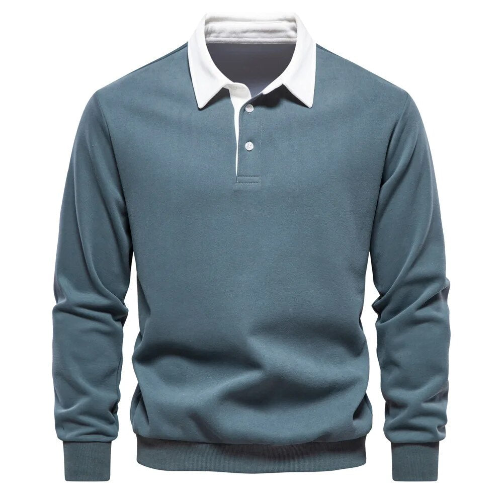 Austin - Long Sleeve Polo Collar Sweatshirt