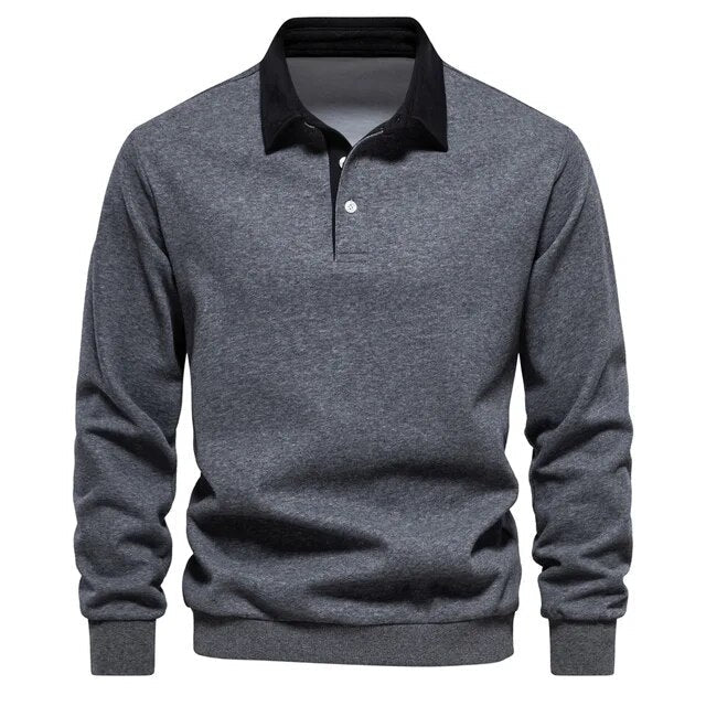 Austin - Long Sleeve Polo Collar Sweatshirt