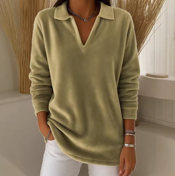 Emma | V-Neck Velvet Soft Jumper