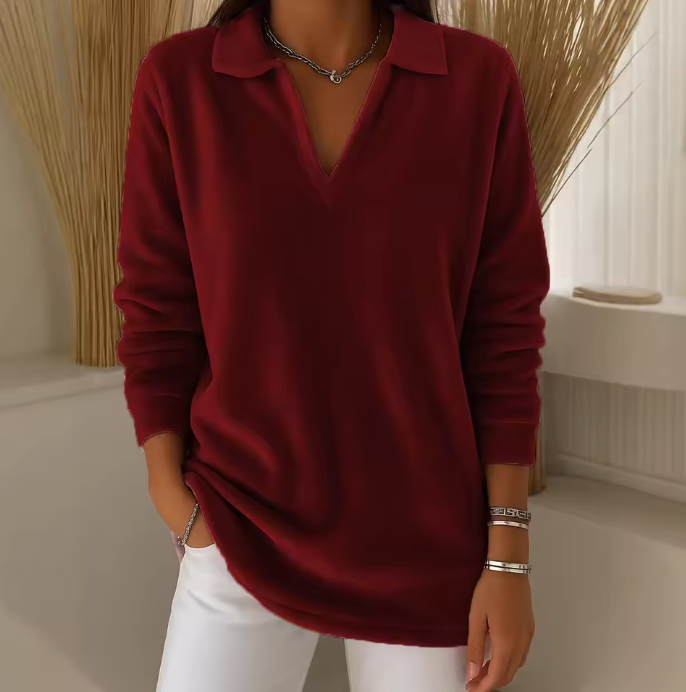 Emma | V-Neck Velvet Soft Jumper