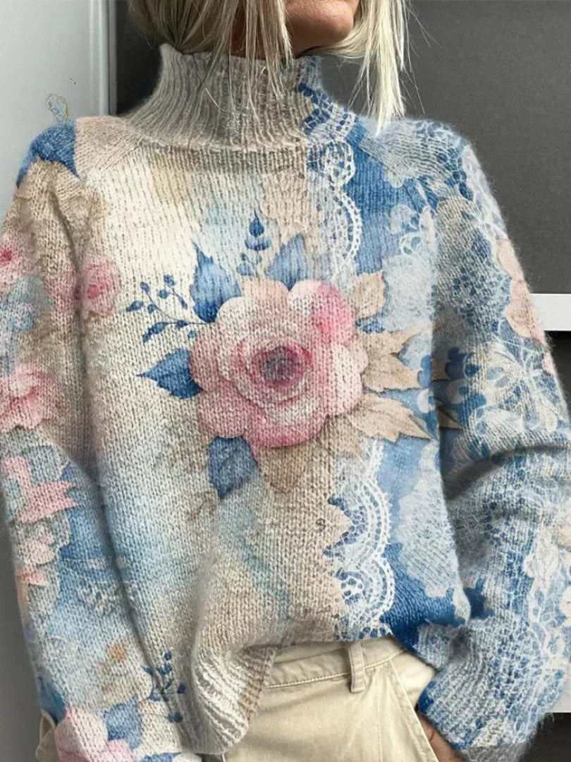 Roos - Knitted Lace Collar Sweater