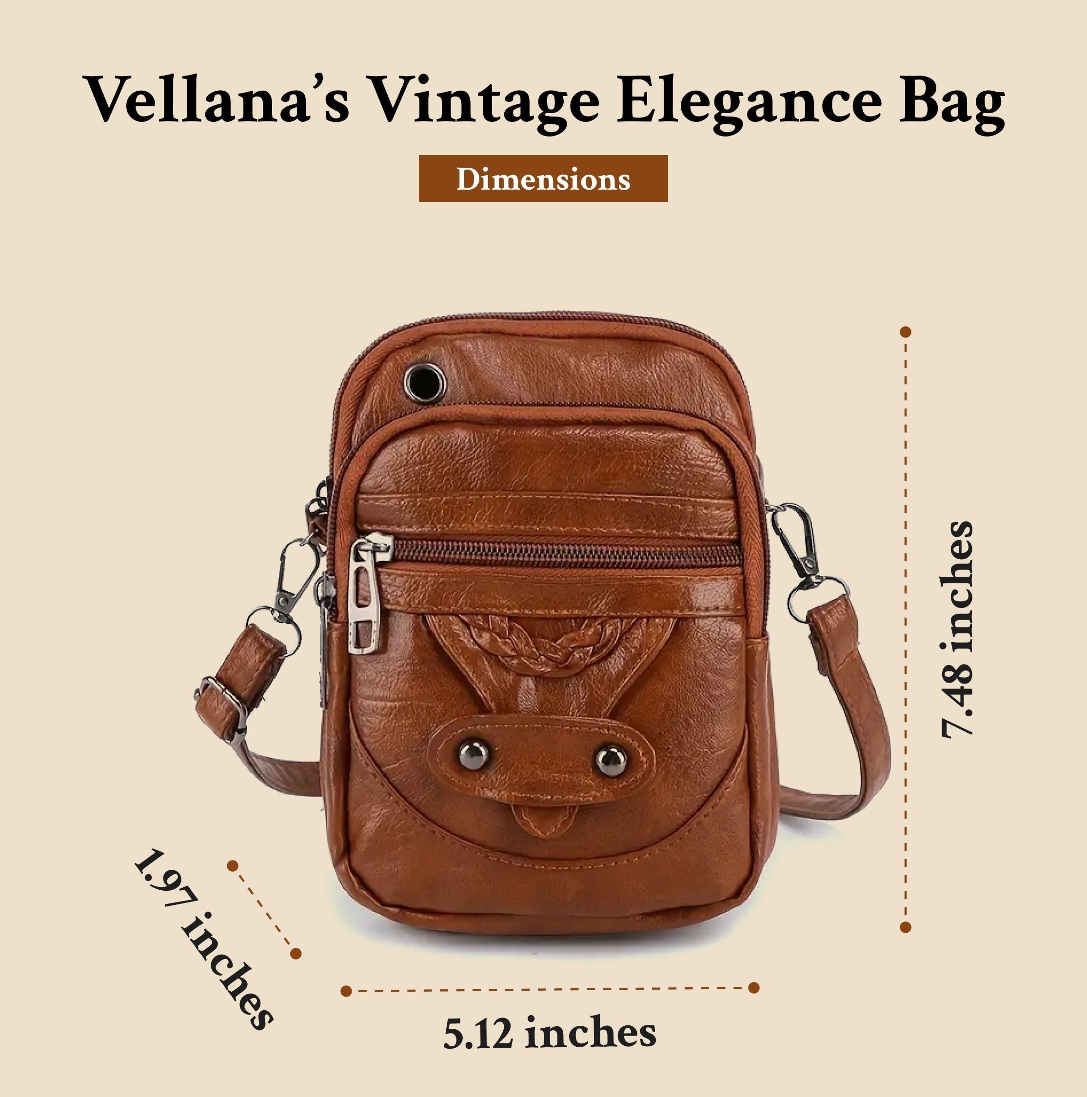 Vellana's Vintage Elegance | Leather Shoulder Bag
