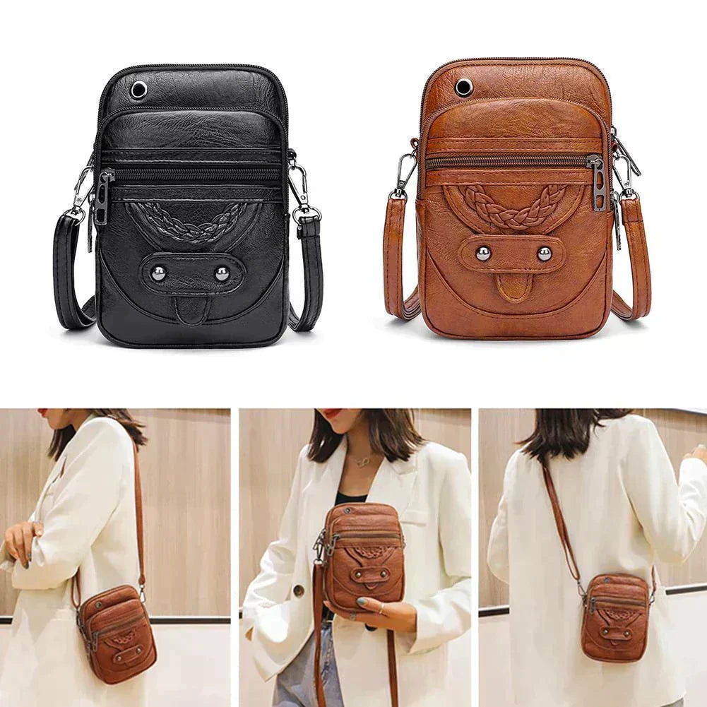Vellana's Vintage Elegance | Leather Shoulder Bag