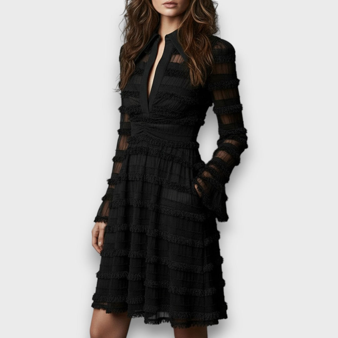 Parisa – Transparent Lace Detailed Midi Dress