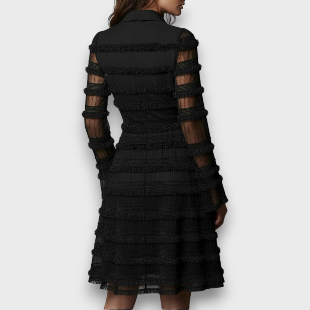 Parisa – Transparent Lace Detailed Midi Dress