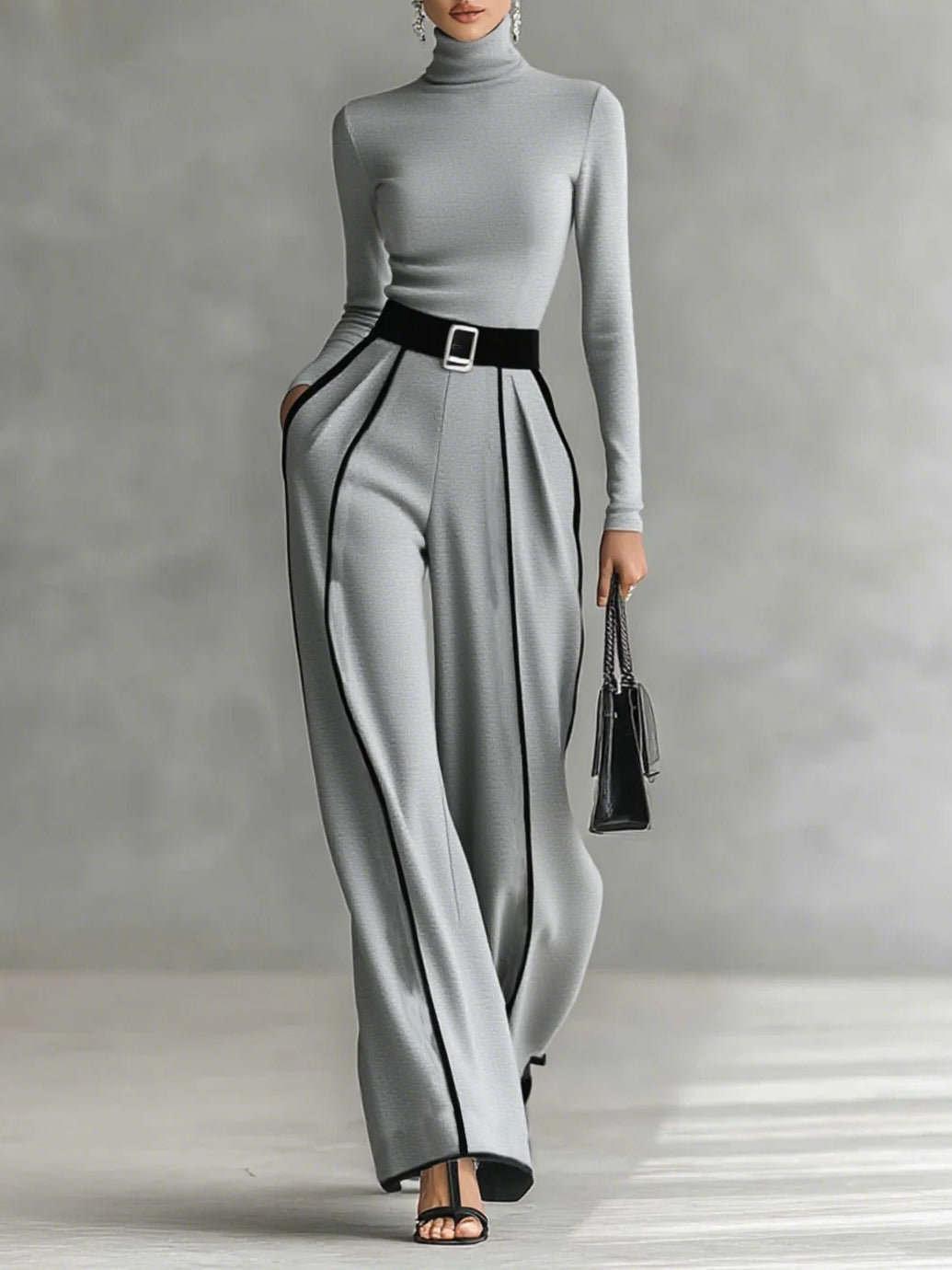 Solana - Long Sleeve Golf and Wide Leg Pant Set