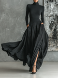 Soraya - Set including pleated skirt and long-sleeve black t-shirt