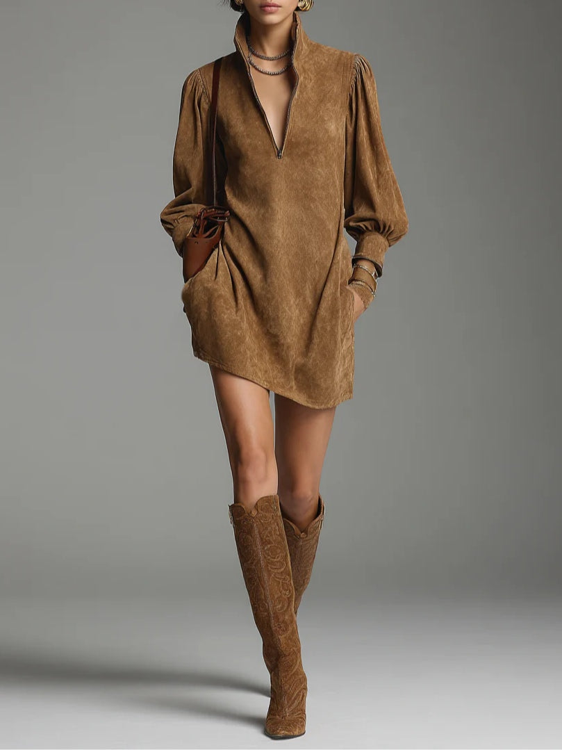 High Neck Mini Dress