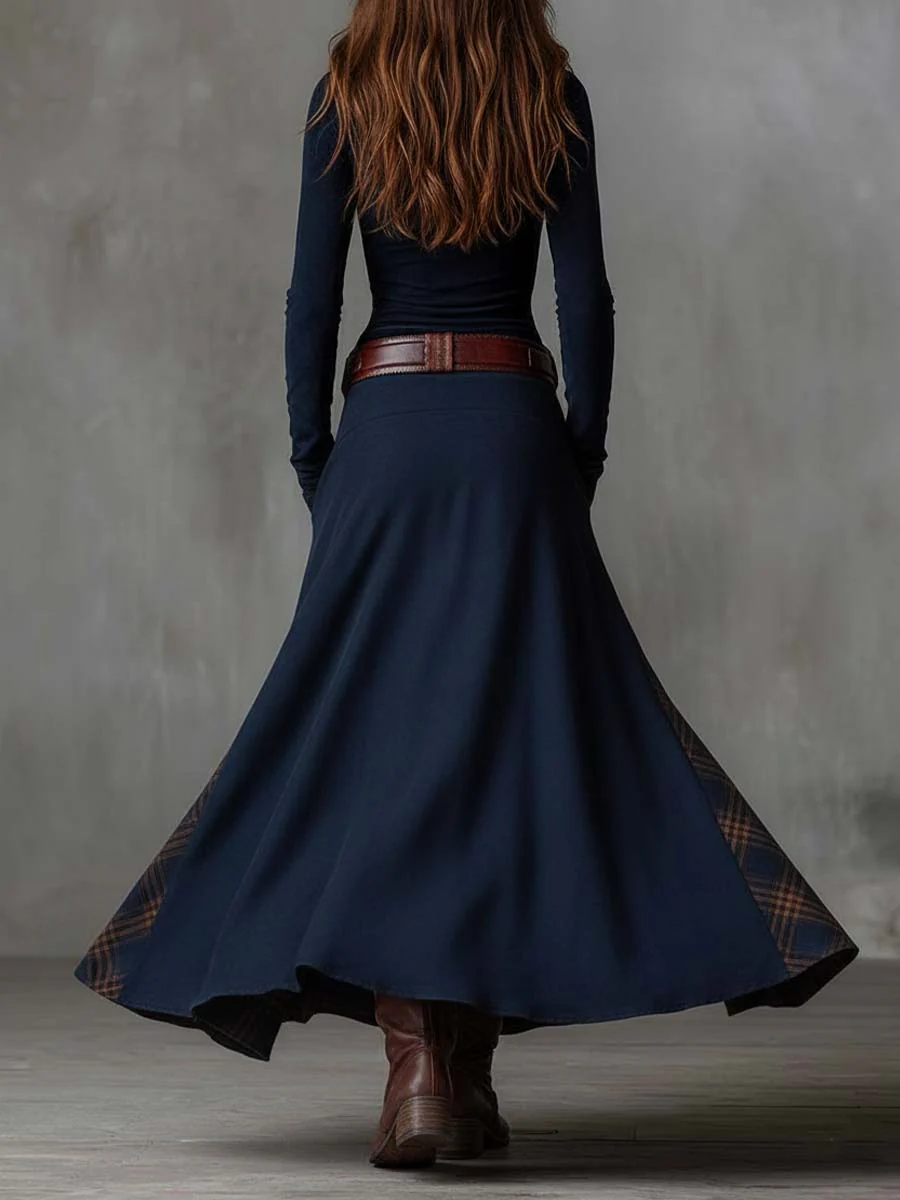Elisa | Belted Suede Maxi Dress