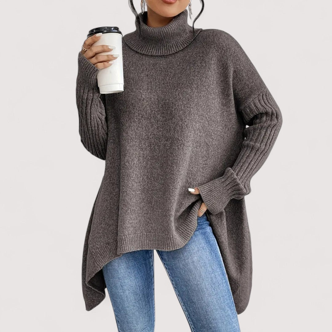 Patricia – Long and Stylish High Neck Jumper