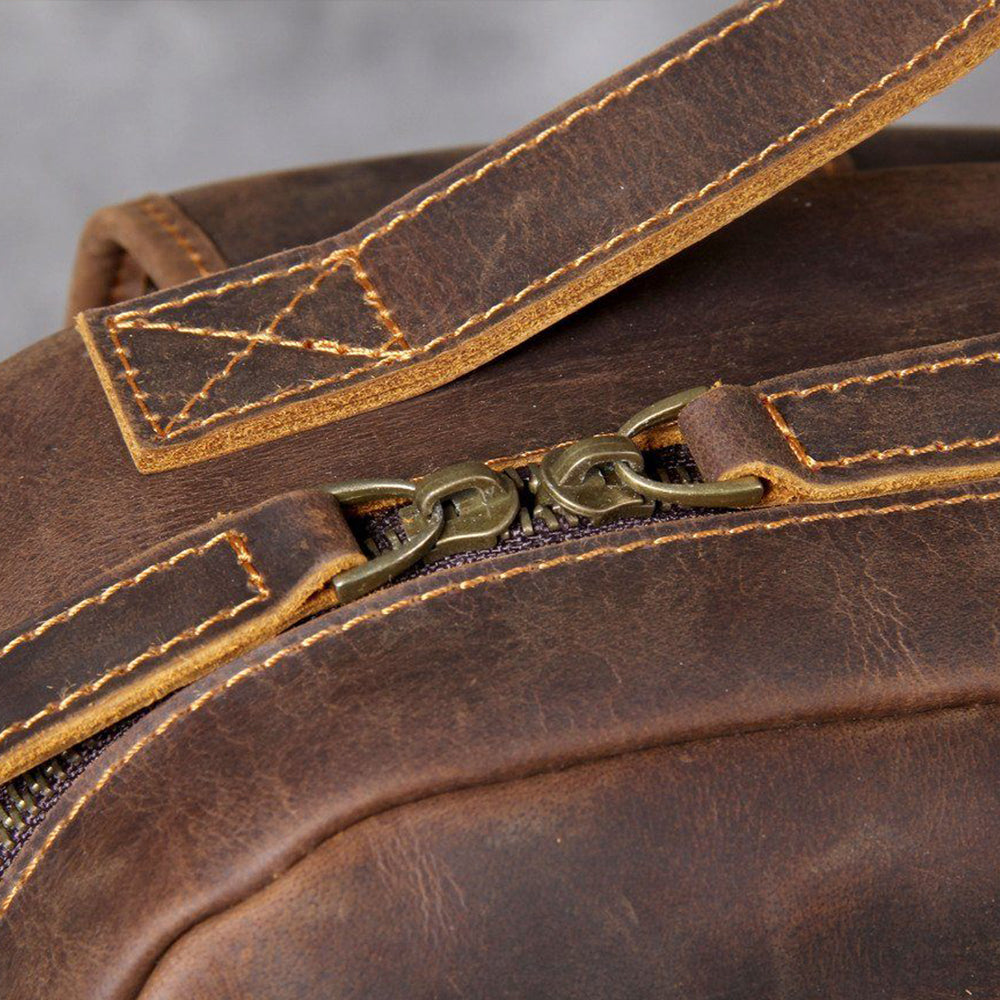 Jason - Premium Brown Leather Backpack