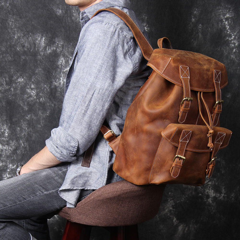 Jeffrey - Durable Classic Leather Backpack